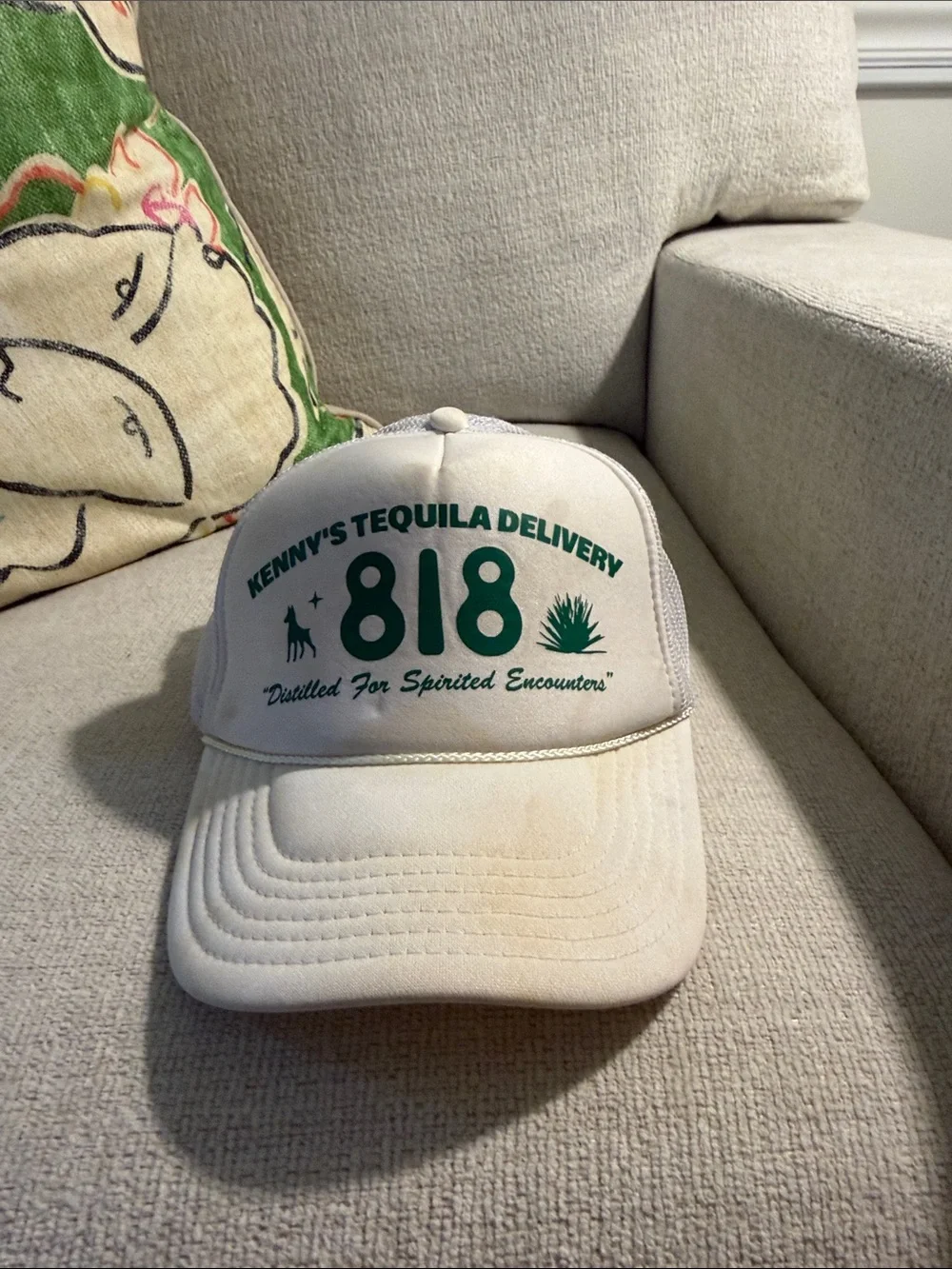 818 White & Green Trucker Hat